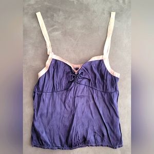 Women's Viscose Ross + Bute By Anonymous London Blue Tank Blouse